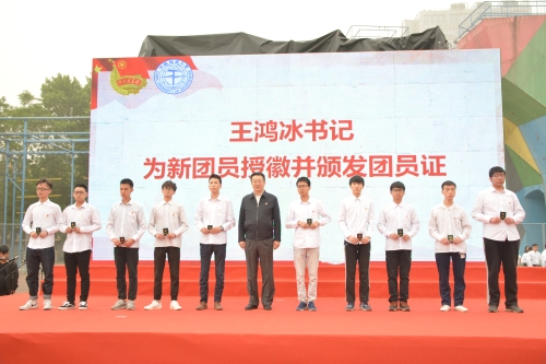 党委王鸿冰书记为新团员授徽